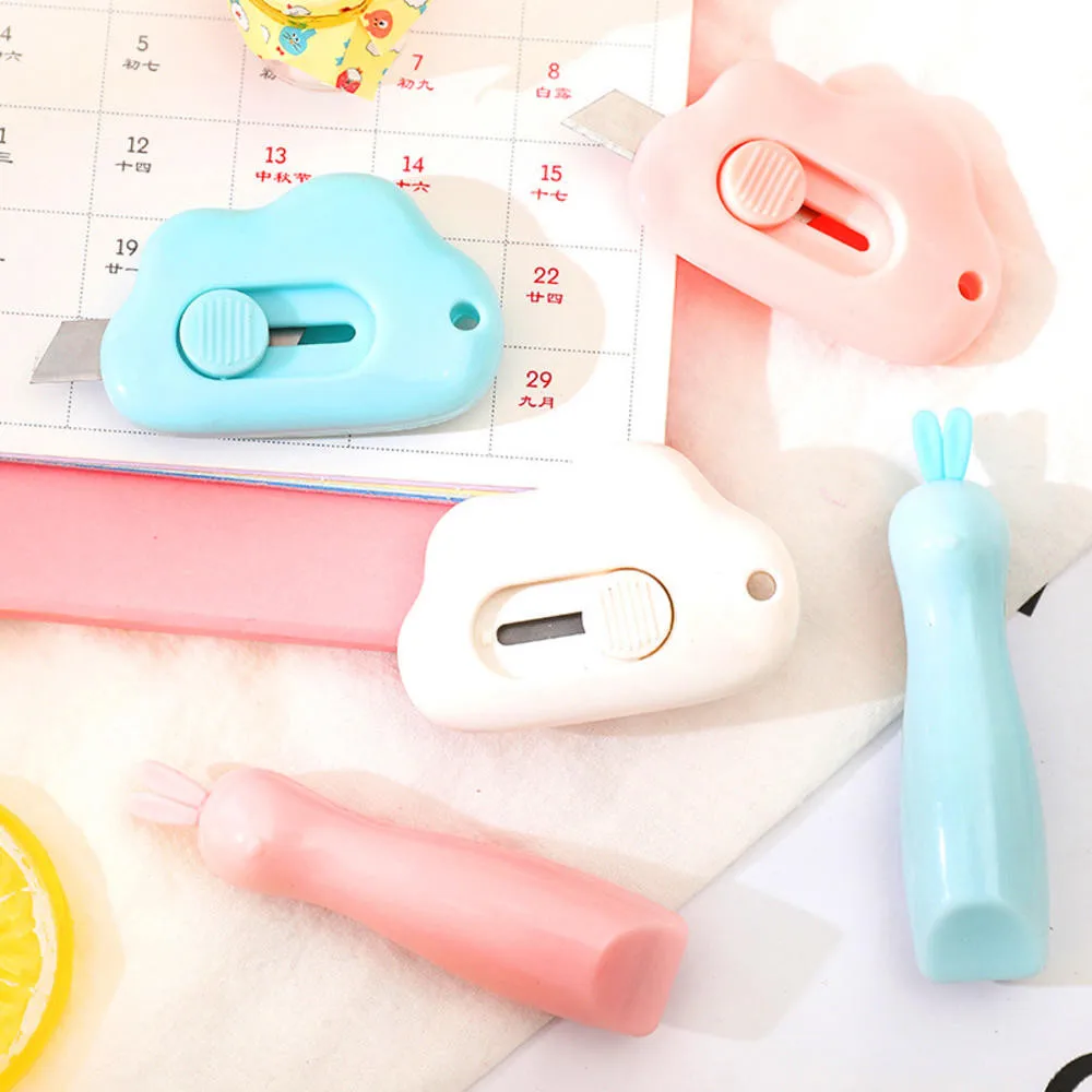 

Cute Cloud Color Mini Portable Utility Knife Paper Cutter Cutting Paper Razor Blade Office Art Cutter Stationery