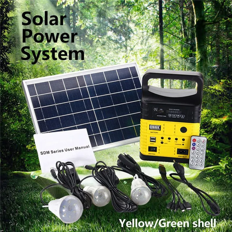 

1 Set Portable 10W Solar Generator Outdoor Power Mini DC10W Solar Panel 6V-9Ah Lead-acid Battery Charging LED Lighting System