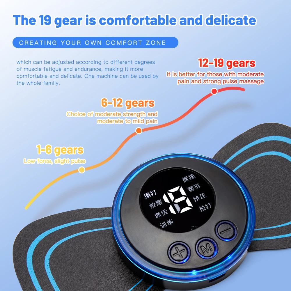 Портативный массажер для шеи электрический мини-наклейки массажа шейного отдела