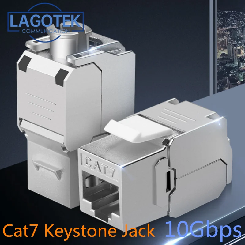 

Toolless RJ45 Keystone Cat7 Cat6A Shielded FTP Zinc Alloy Module 10GB Network Keystone Jack Connector Adapter cat7 rj45