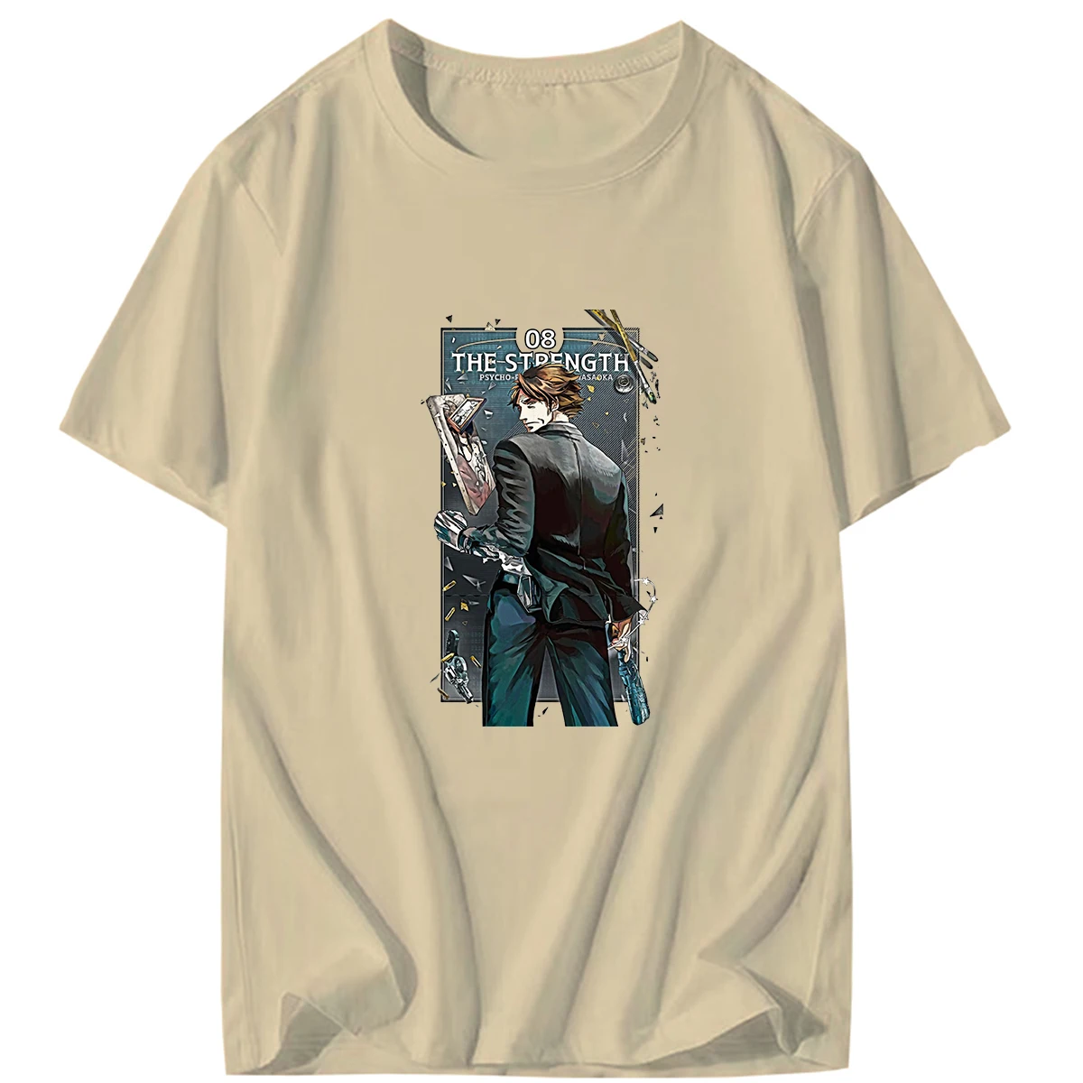 Футболка мужская с круглым вырезом коротким рукавом и принтом