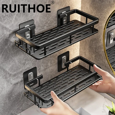 Двухъярусная настенная полка RUITHOE для ванной