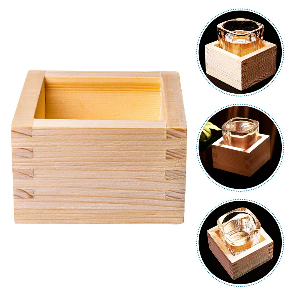

Sake Cup Box Japanese Masu Wooden Cups Traditional Hinoki Saki Wood Tea Container Storage Glasses Holder Mug Chinesecypress