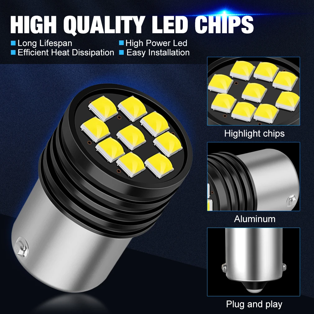2 шт. P21W светодиодный 1156 BA15S 1157 BAY15D светодиодная лампа P21 5W R5W R10W BA9S BAX9S H21W BAY9S H6W T4W