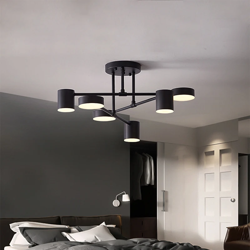 Современная светодиодная люстра с несколькими головками трехцветный светильник