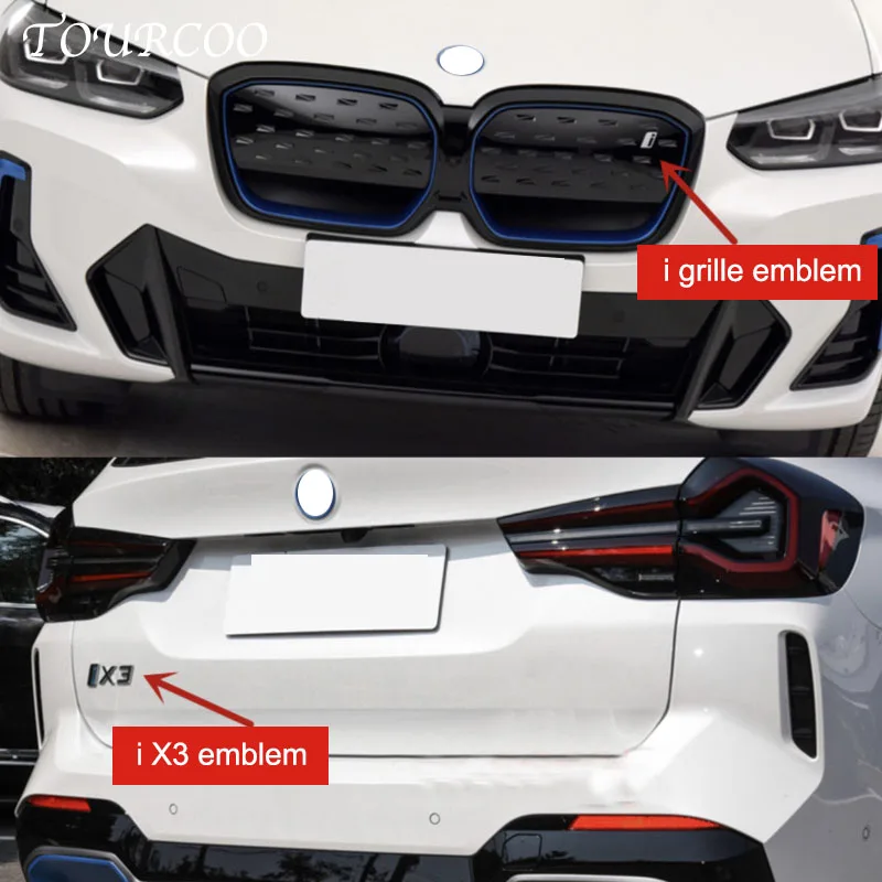 

For BMW iX3 New Energy Front Grill Rear Trunk i iX3 Emblem Badge Car Styling Modification Accessories