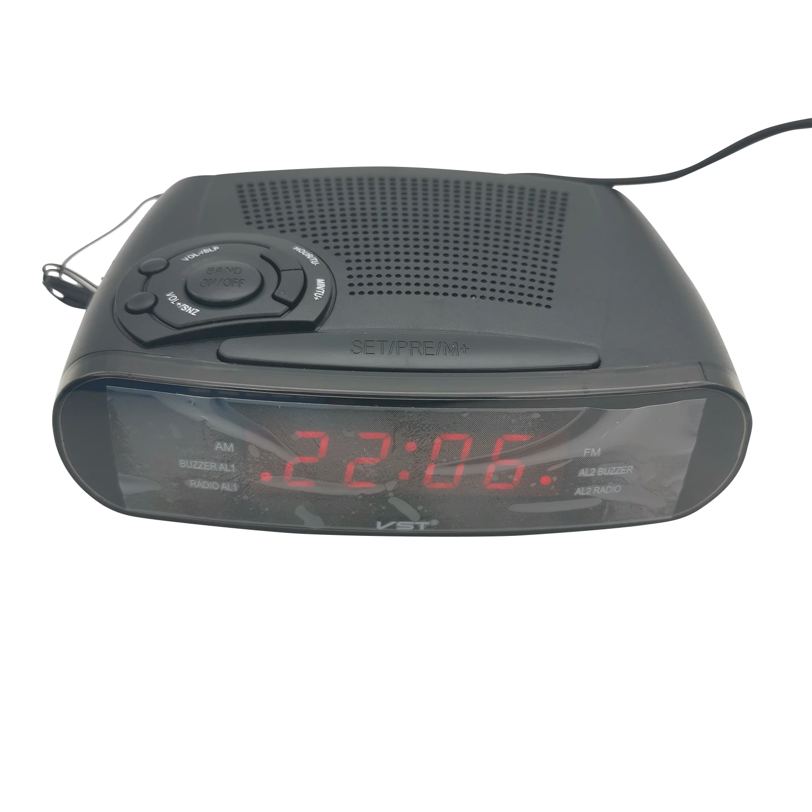 Digital Alarm Clock Radio Alarm Clocks for Bedrooms with AM/FM Radio Easy Snooze Battery Backup Red LED Digits