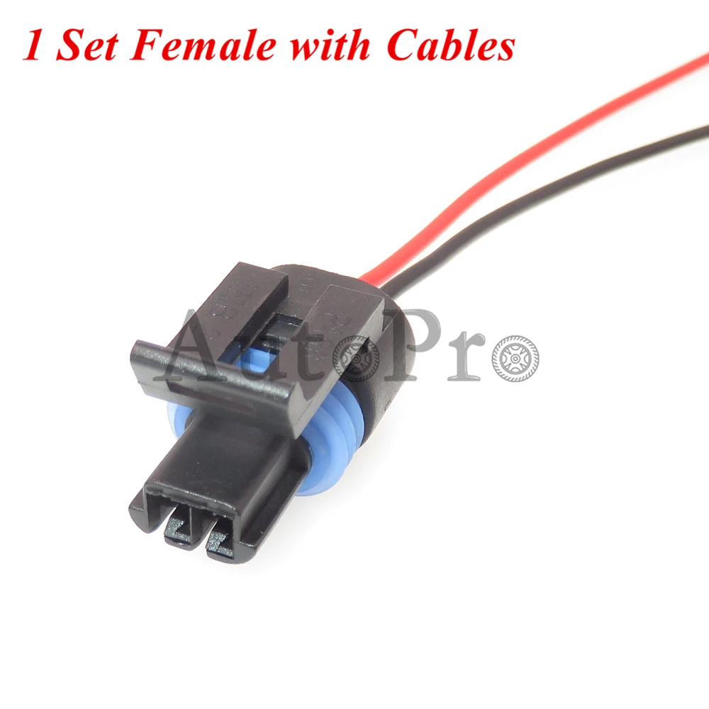 

1 комплект, 2 отверстия, Автомобильный датчик температуры воды, жгут проводов, Мужской Женский Водонепроницаемая электрическая розетка 12162195 12162193