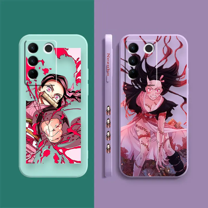 Case For VIVO S1 S5 S6 S7 S9 S9E S10 S12 S15 S16 S16E V19 V20 V21 V23 V25 V27 PRO 5G Case Funda Cqoue Shell Demon Slayer Nezuko
