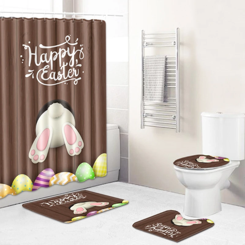 2022 Пасхальная душевая занавеска в комплекте пасхальный мультяшный кролик милый