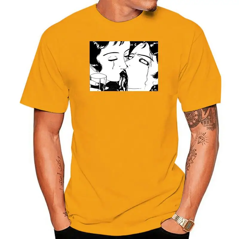 

Повседневная мужская футболка Junji Ito из 100% хлопка, футболки Tomie Japanese Kago, манга, ужас, Харадзюку, футболка с коротким рукавом, женская