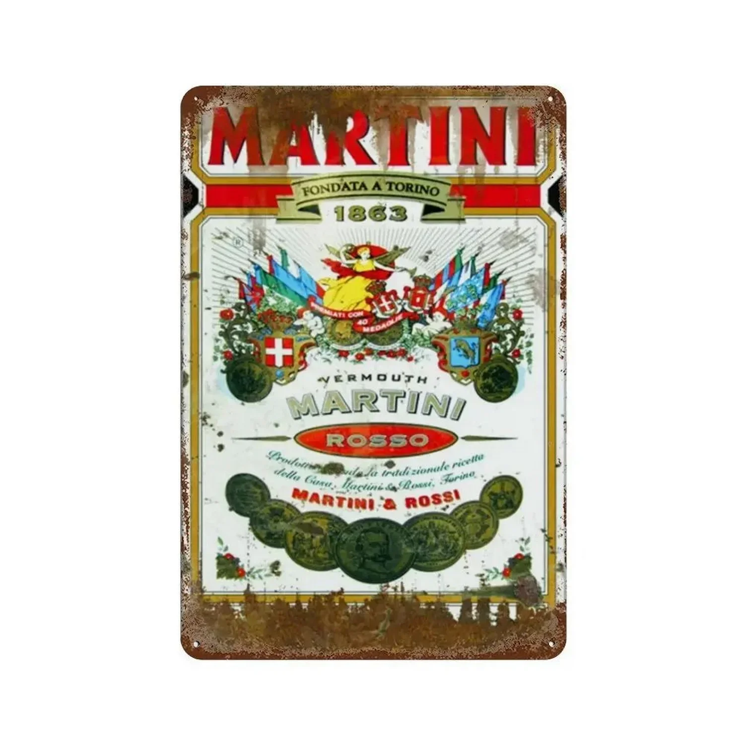 Металлические жестяные вывески Martini Gancia настенное украшение табличка винтажный