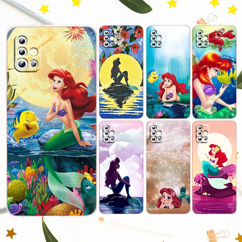

Mermaid Disney Princess For Samsung A23 A50 A30 A73 A71 A53 A52 A51 A33 A32 A22 A03S A03 A02S A31 5G Transparent Phone Case