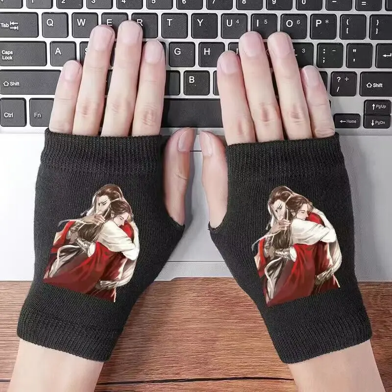 

Перчатки с полупальцами аниме Tian Guan Ci Fu теплые вязаные перчатки для косплея Хуа Чэн се Лянь зимние аксессуары для мужчин и женщин