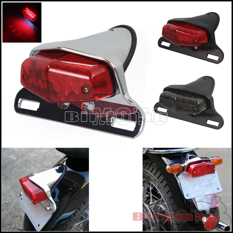 

Motorcycle 12V LED Taillight Lucas style Tail Brake Lamp License Plate Light For Harley Bobber Honda Yamaha Cafe Racer Chopper