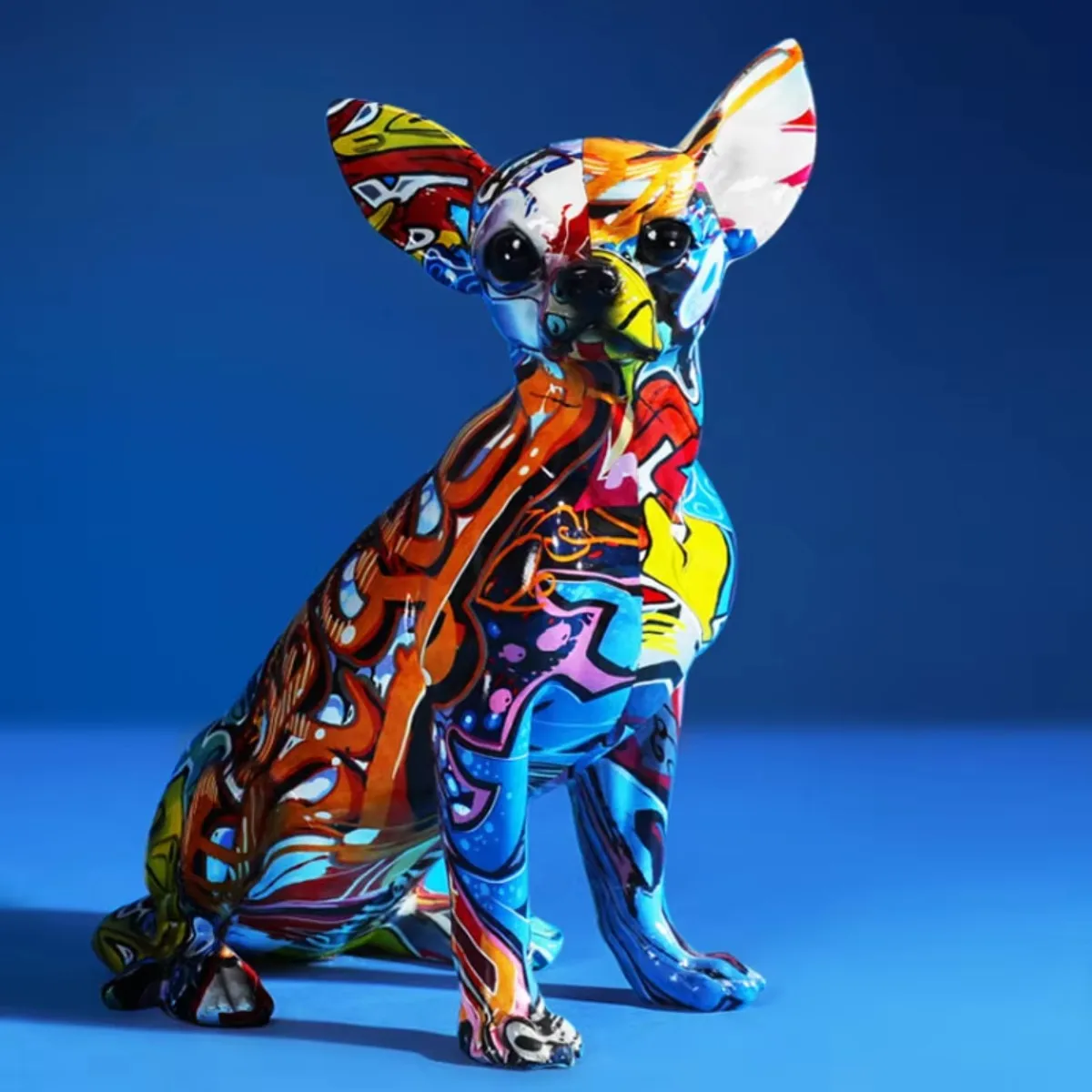Цветной рисунок собаки в скандинавском стиле чихуахуа мопс скульптура из смолы