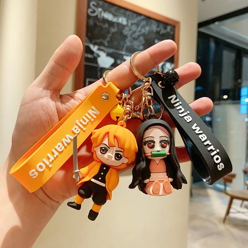 

Anime Demon Slayer Key Chain Cute Doll Figure Kimetsu No Yaiba Bag Pendent Car Keychains Accessories Gift for Men Women Friends