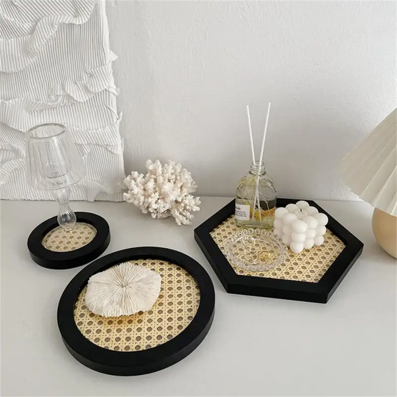 

Rattan Storage Tray Place Fragrance Perfume Decorative Space Aromatherapy Storage Box Wooden Nordic Japanese Style
