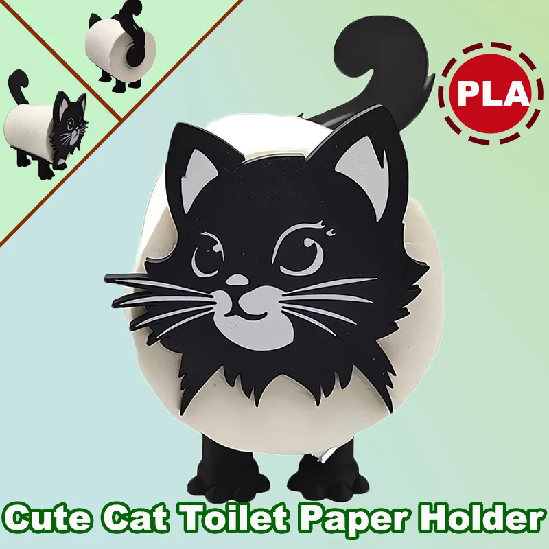 

Держатель для туалетной бумаги с котом из пластика