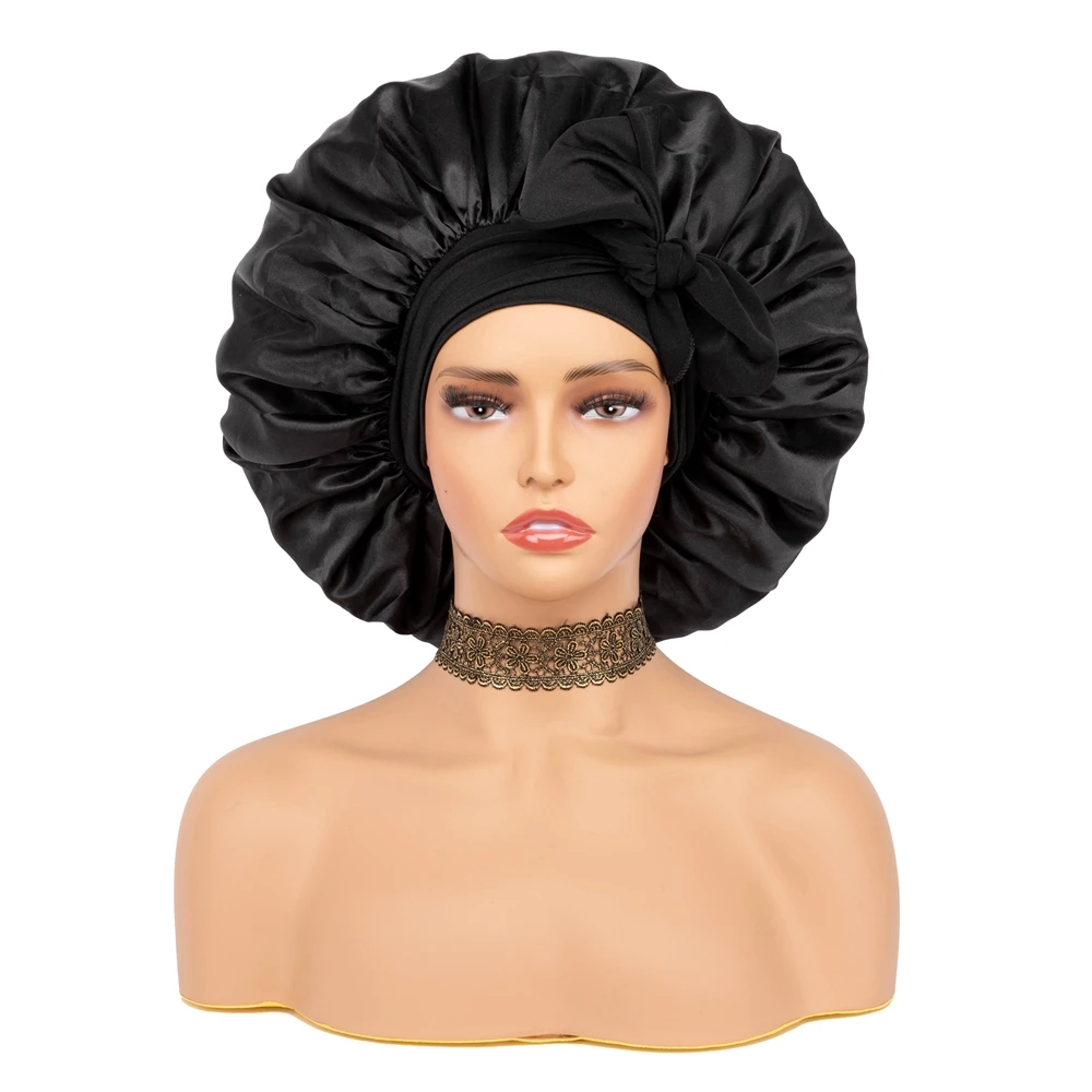 

Gzdrm Silk Bonnet Satin Bonnet with Tie Band Hair Bonnet for Sleeping Night Sleep Hat for Women Hair Bonnet for Sleeping