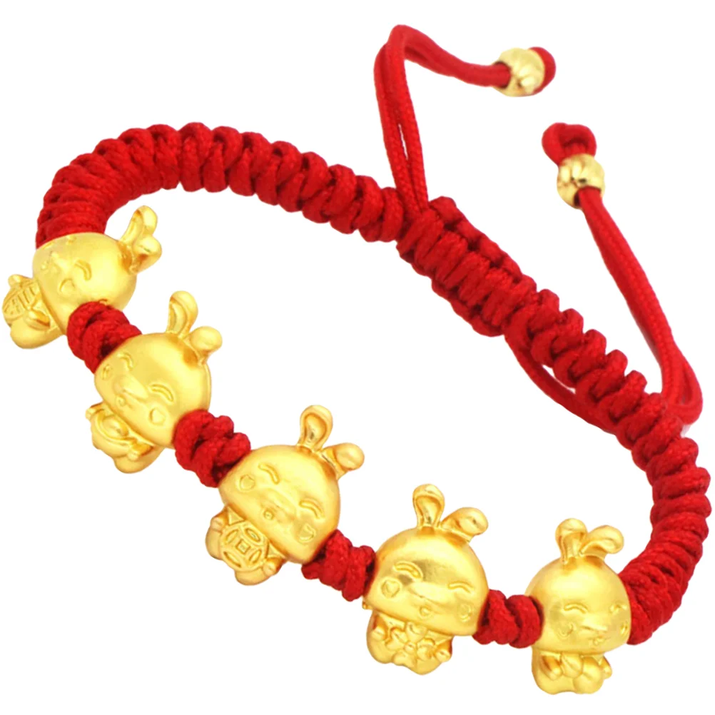 

Bracelet Red Rabbit Year Zodiac Braided String Gift New Ropebraceletswrist Charm The Protection Chinese Pendant Gifts Charms