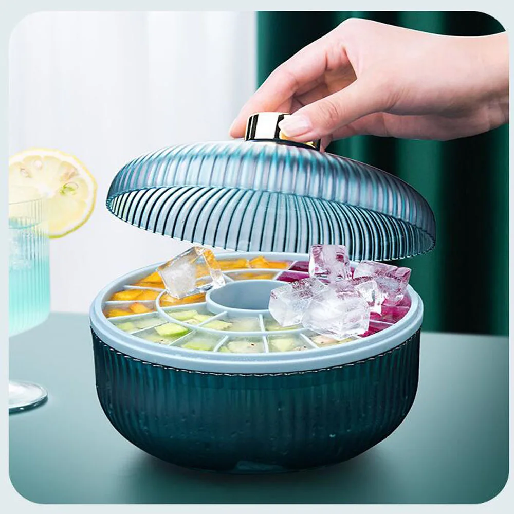 

Silicone Ice Cube Mold Trays With Lids Ice-making Box For Home Party Iced Champagne Whiskey Cold Drinks Kitchen Tools