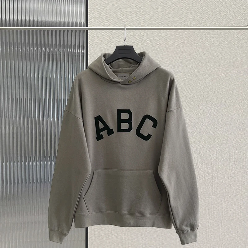 

New FG Season 7 Flocked ABC Logo Hoodie Essential Oversized Sweatshirts Fashion Men's and Women's Hoodie Casual Wear