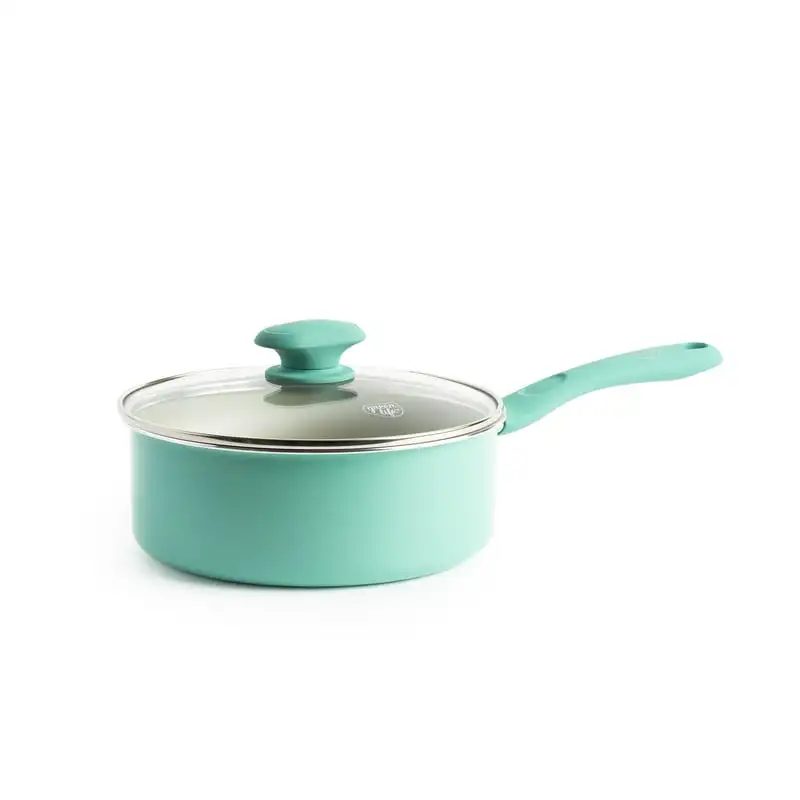 

Ceramic Nonstick Turquoise 2.5 Quart Covered Sauce Pan Baking tray Air fryer silicone liner Aluminium pan Molde para hornear Rou