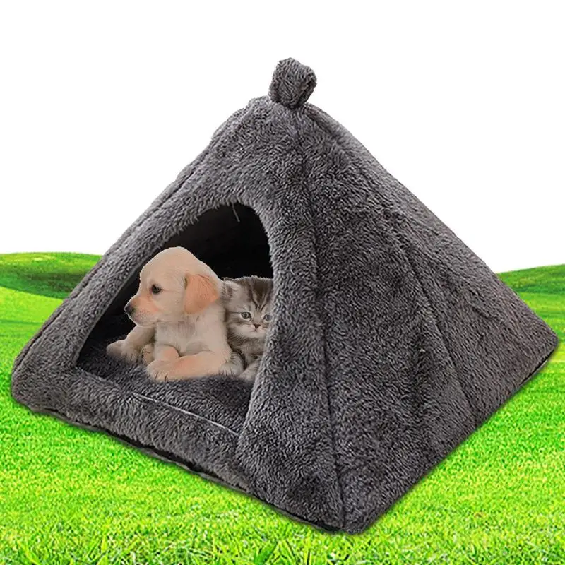 

Cat Bed Warm Pet Basket Cozy Dog House Kitten Lounger Cushion Cat House Tent For Small Dog Mat Washable Cave Pets Beds