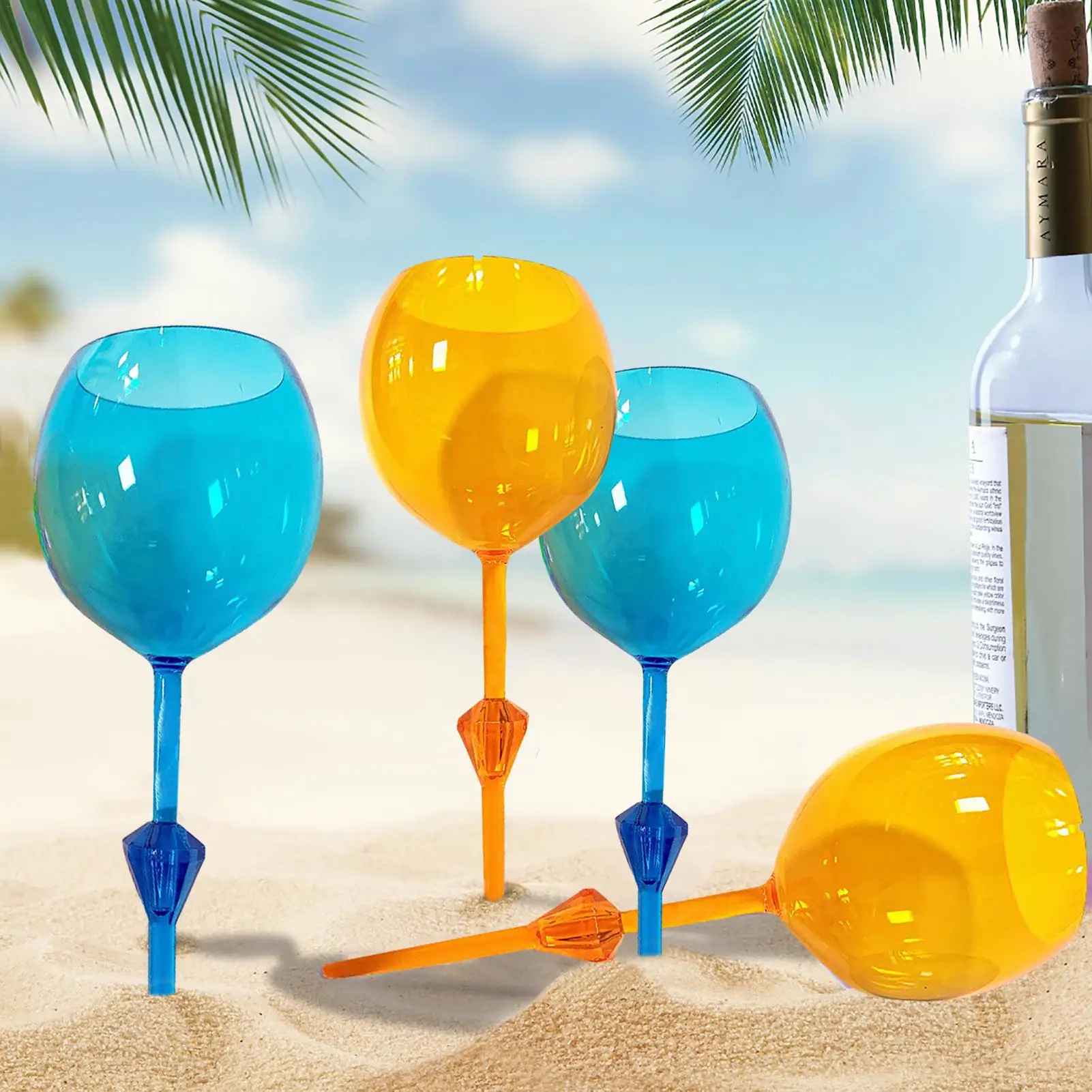 

Beach Drink Cup | Pool Wine Glasses | Floating Drink Cups For Pool, 2Pcs Beer Cocktail Drinking Cups, Reusable Goblets,