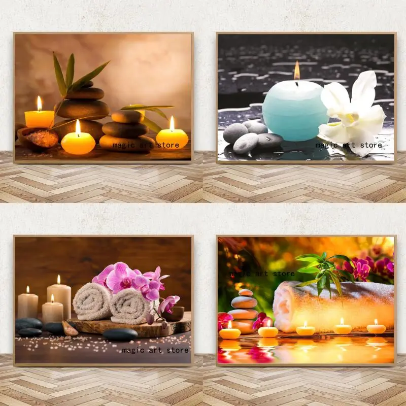 

Meditation Art SPA Zen Stone Buddhis Nature Print Art Canvas Poster For Living Room Decor Home Wall Picture
