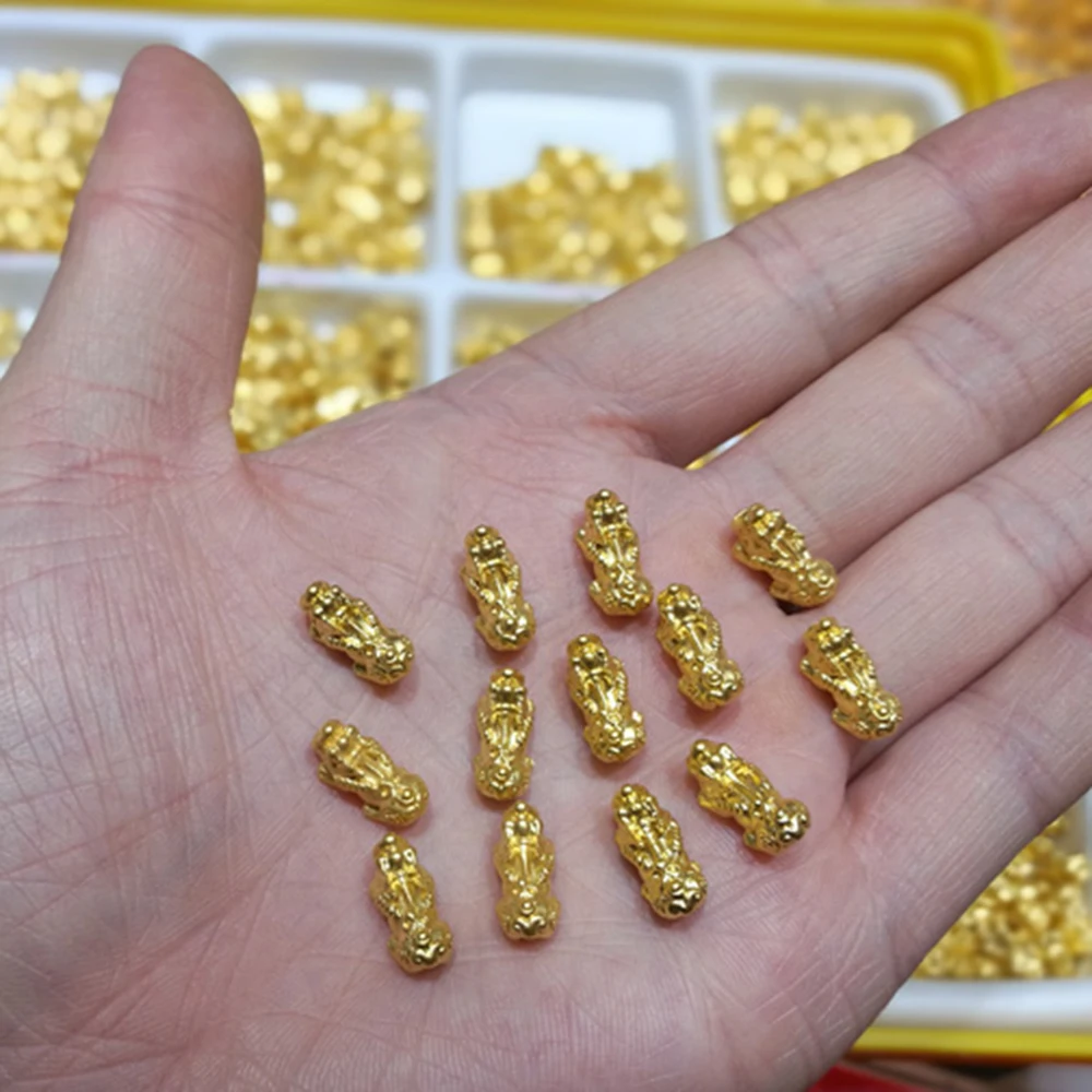 1 шт. подвеска из желтого золота 999 пробы 24 карата мини-размер 3D счастливая монета