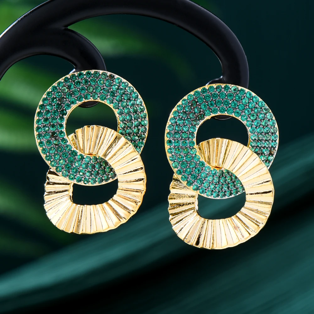 Модные круглые висячие серьги GODKI из Дубая для женщин модные элегантные большие с