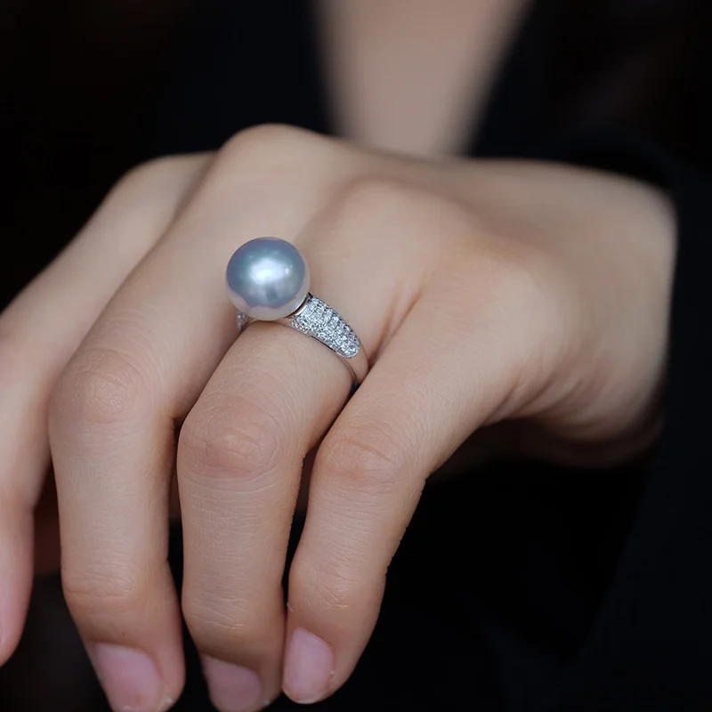 2022 New Luxury Pearl Crystal Adjustable Ring for Women Ins Fashion Hot Sale Index Finger Ring Bridal Ring Wedding Jewelry Gift