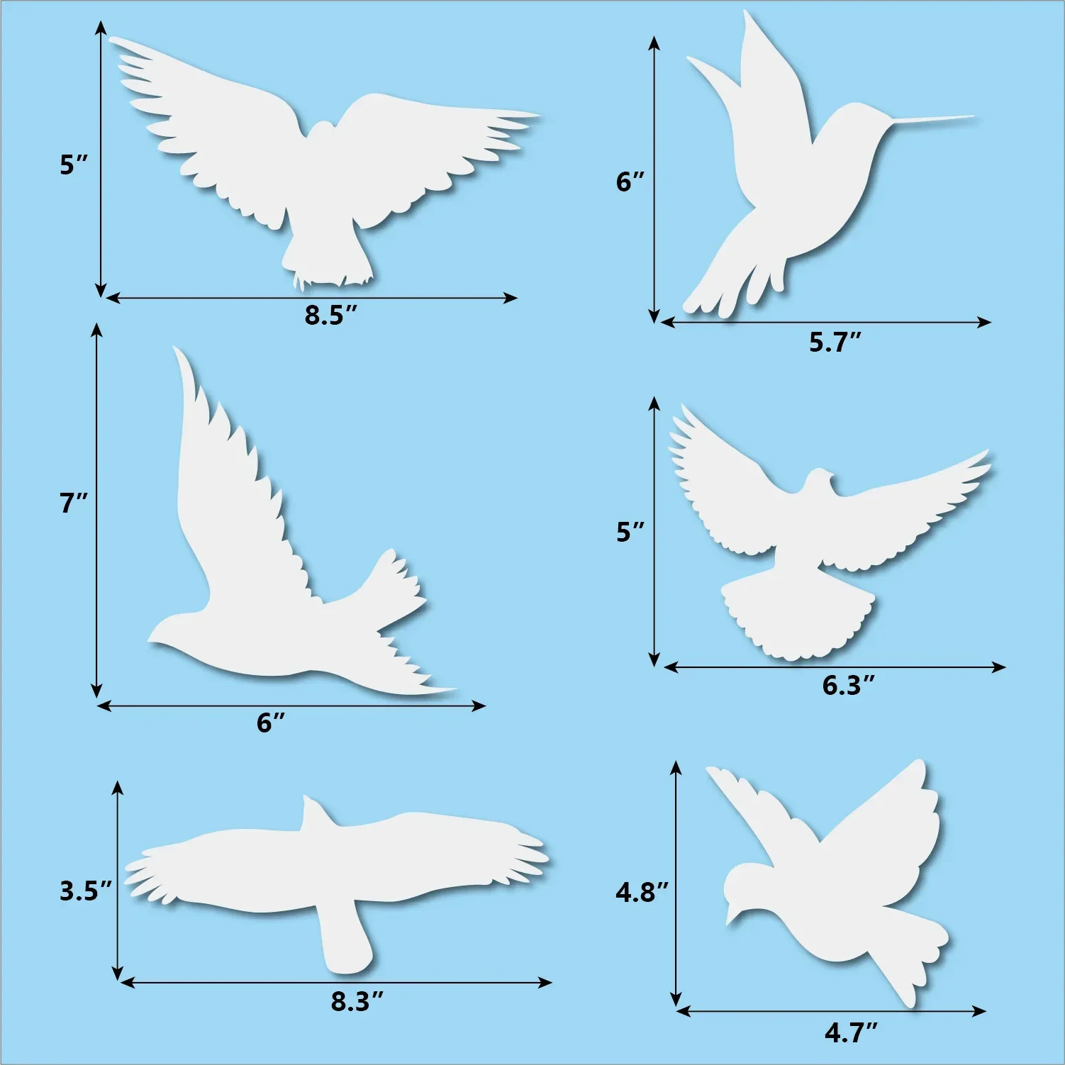 

Статические наклейки для окон MOONBIFFY против столкновений с птицами