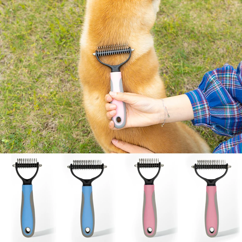

Pets Hair Removal Comb Fur Knot Cutter Dog Grooming Double Sided Shedding Tools Cat Removal Comb Brush Pet Products Hair Clipper