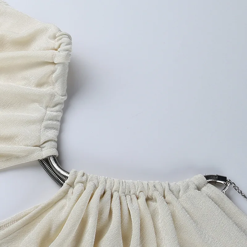 Сексуальное асимметричное платье BOOFEENAA на одно плечо с высоким разрезом длинное