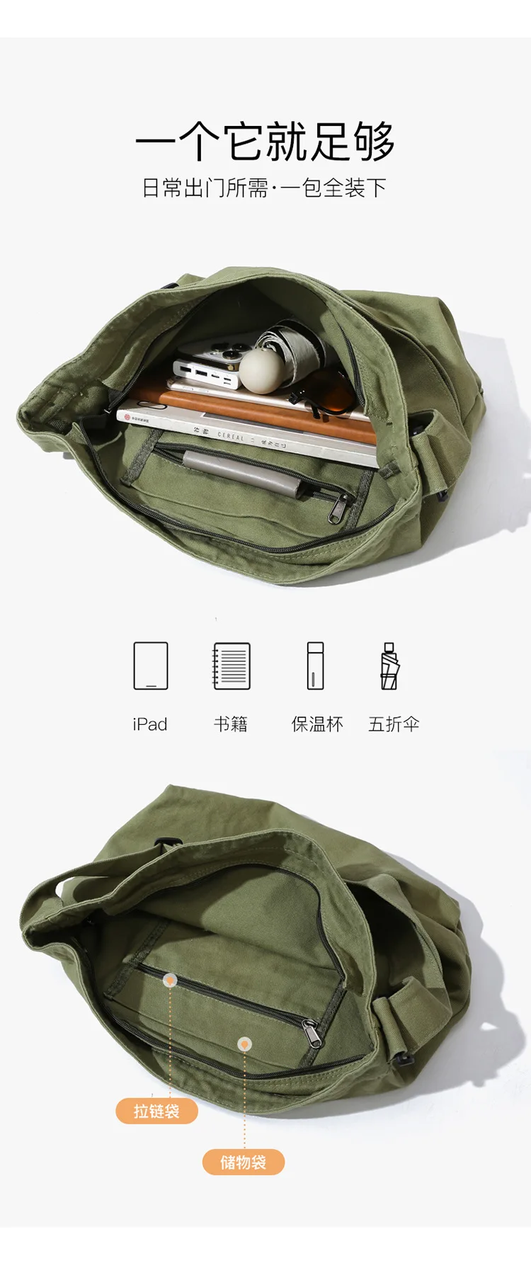 Японская хлопковая Холщовая Сумка Женская Студенческая сумка через плечо ретро