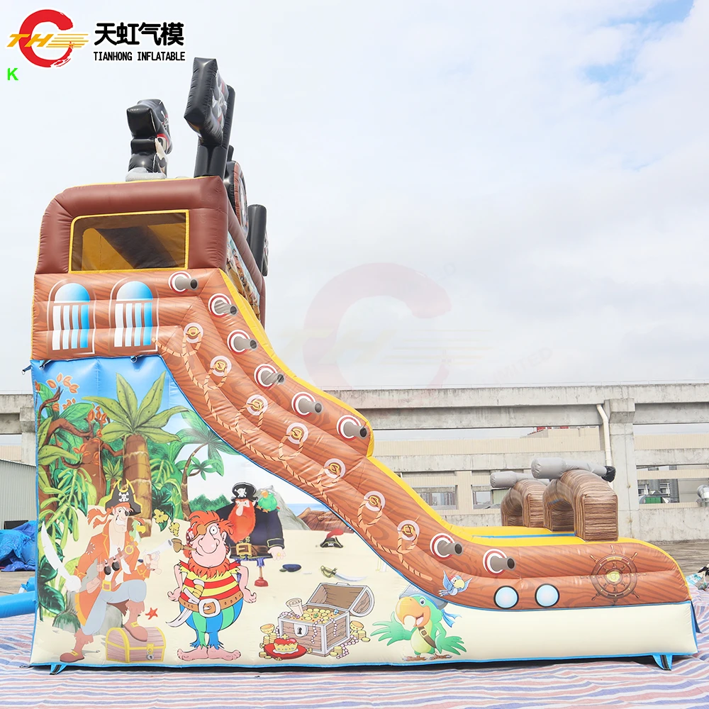 Фото Sea Shipping Commercial Inflatable Slide Big Size Children Kids Jumping Giant Inflatable Pirate Ship Slide for Amusement Park №3