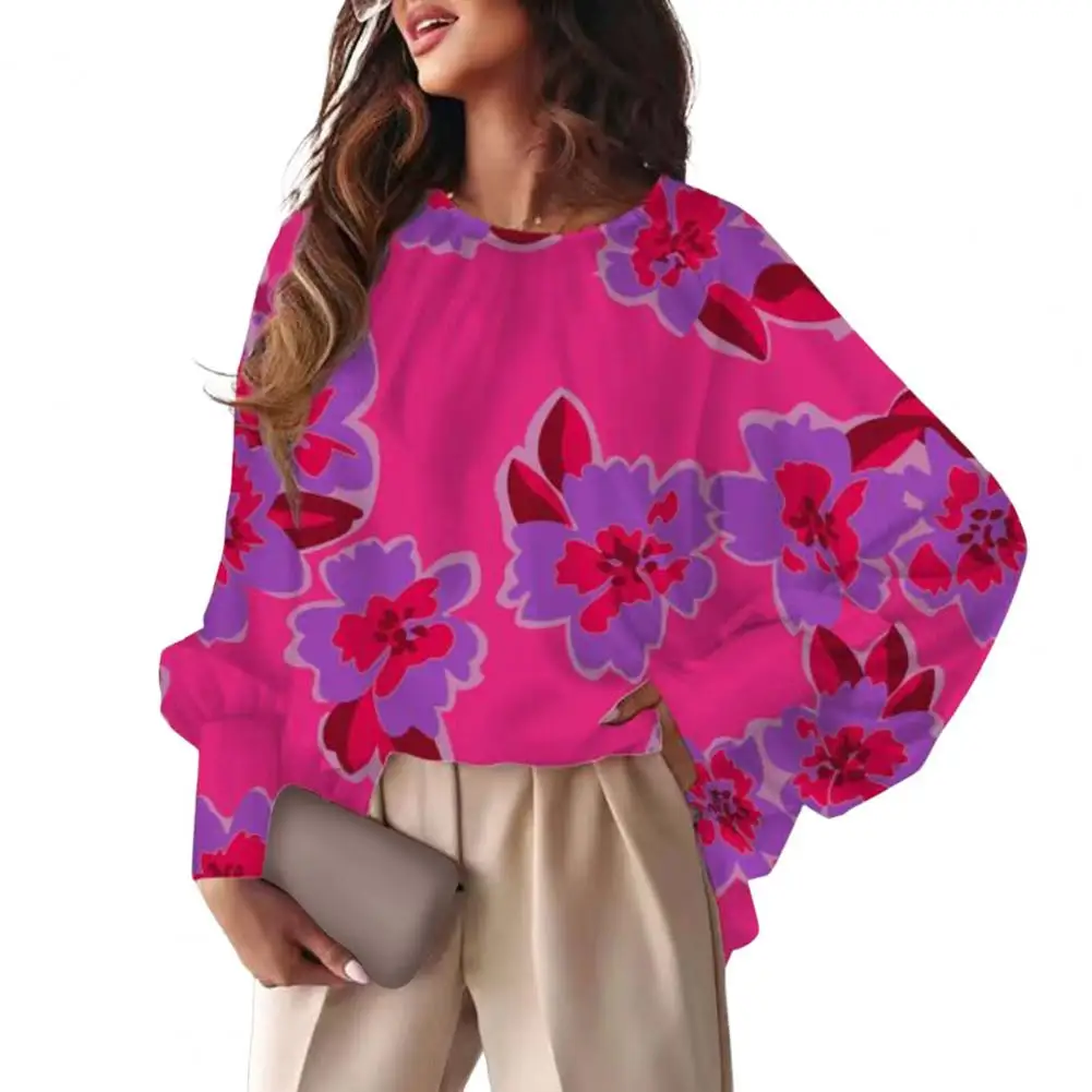 

Chic Fashion Batwing Long Sleeve Casual Pullover Shirt Office Shirt Anti-fade Anti-pilling