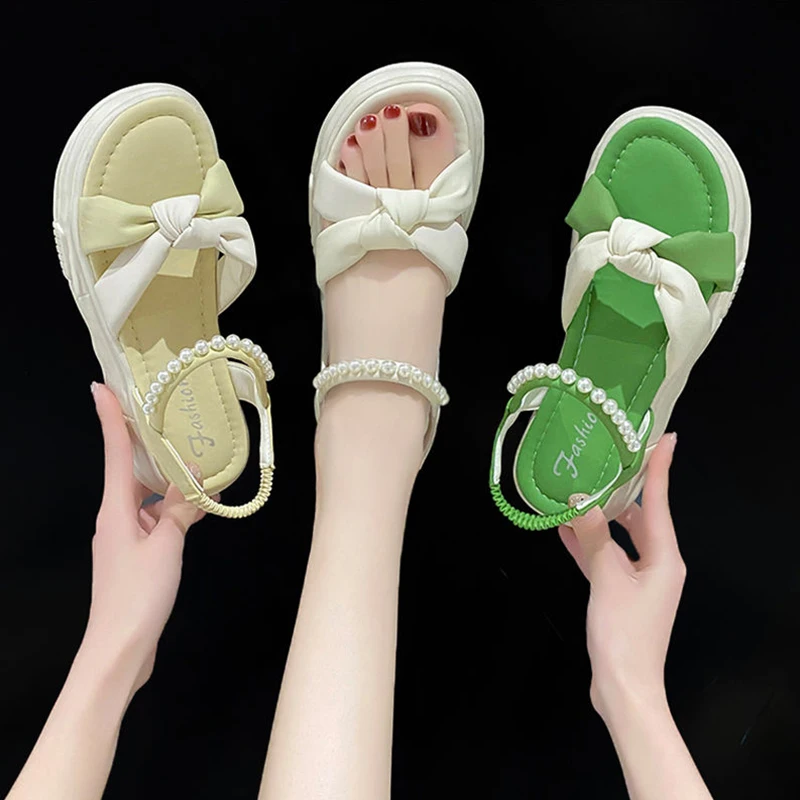 Clear Heels Beige Heeled Sandals Female Shoe Muffins shoe Med 2023 Summer Clogs Wedge Black Girls Thick Flat Fashion Medium Comf