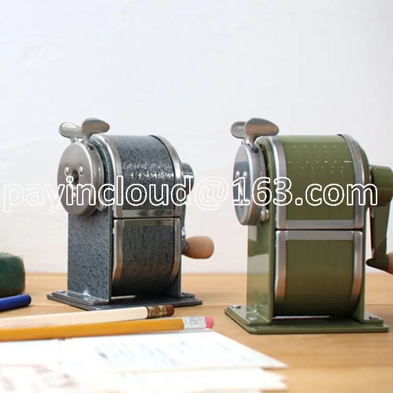 

New Japanese Retro All-Metal Pencil Sharpener Wooden Handle Hand Pencil Shapper Pencil Pencil Sharpener