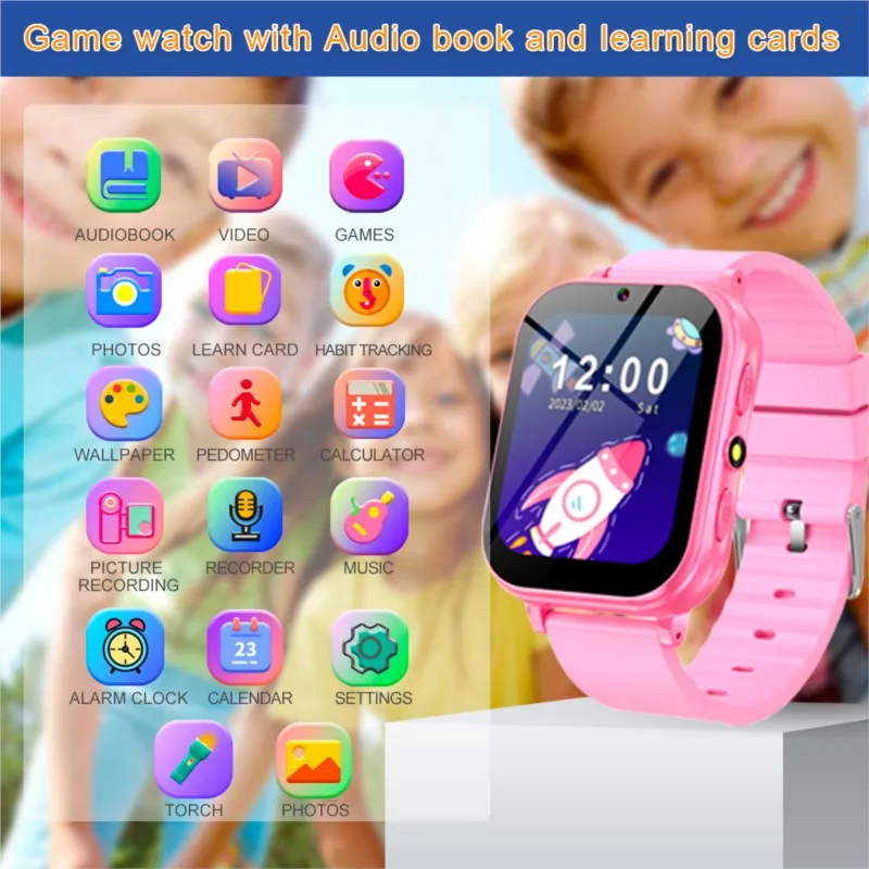 

Kids Smart Watch Music Play Flashlight 22 Games Watch Pedometer Habit Tracking Children Smartwatch Boys Girls Gifts Call Clock
