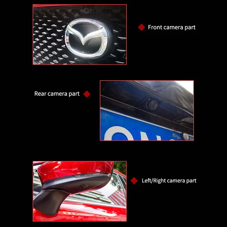 Sinjet 360-градусная система парковки с видом на птицы запись приборной панели 3D