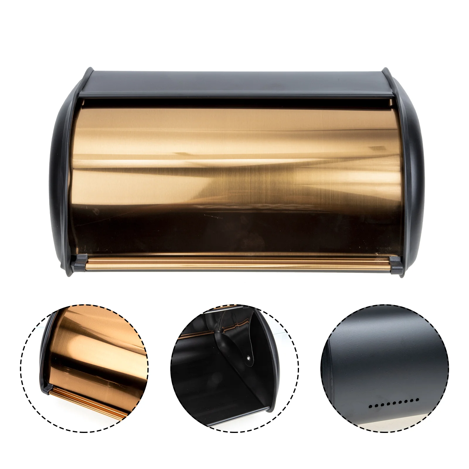 

Bread Box Container Bin Organizer Storage Kitchen Holder Metalcountertop Roll Cake Steel Silverware Toast Loaf Keeper