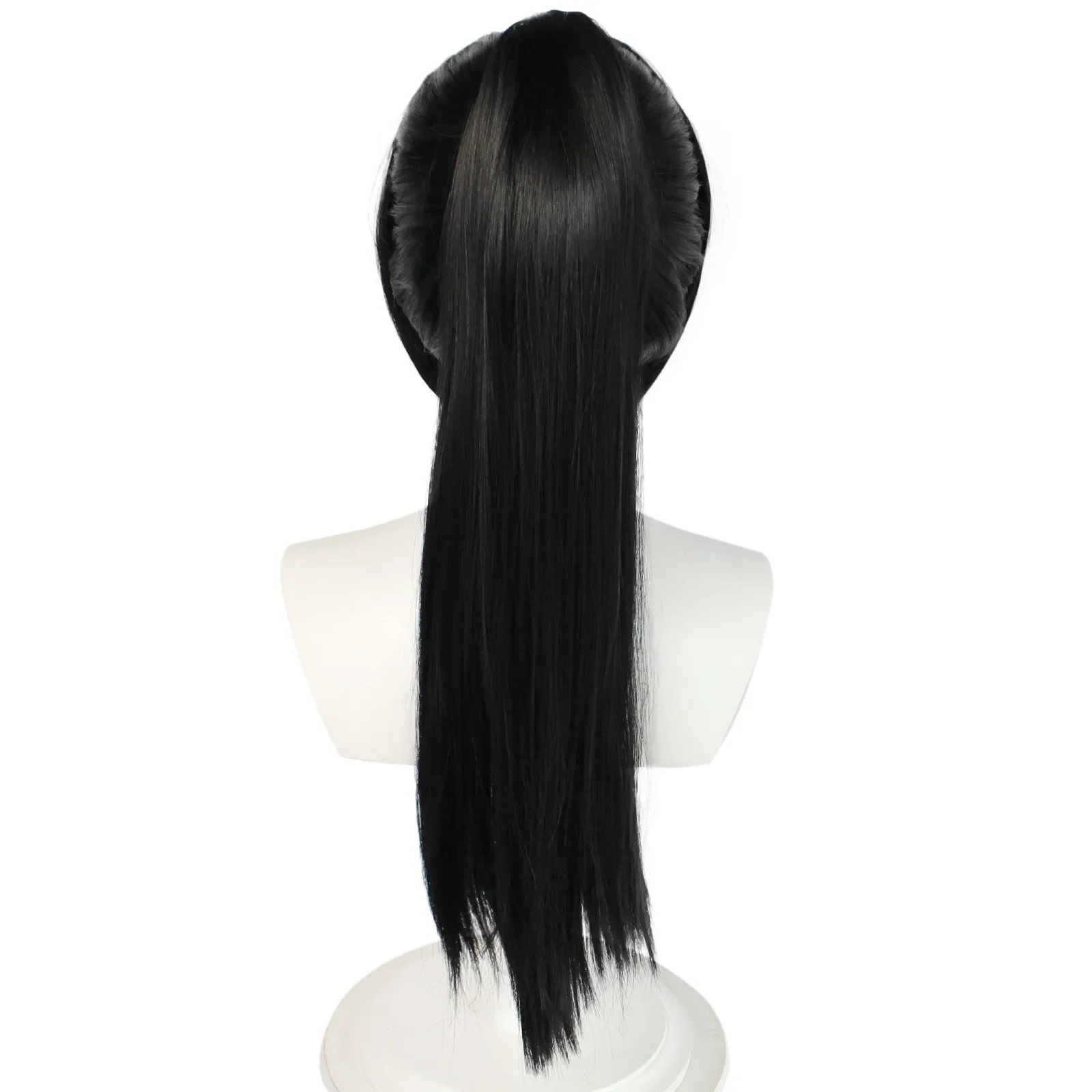 Парик для косплея Yukimura Jiziru длинный прямой черный хвост с челкой Хэллоуина
