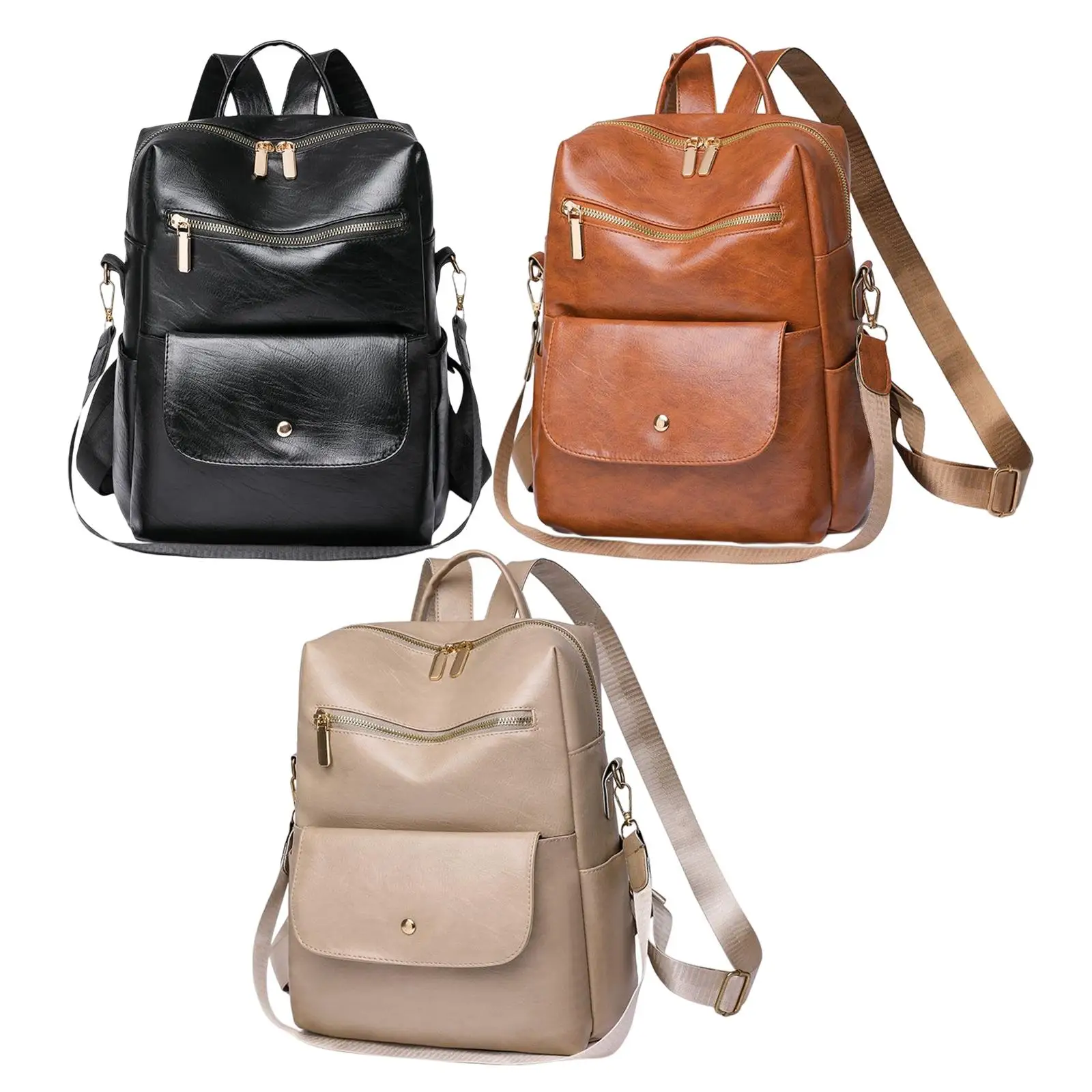 

Fashion Women Backpack Girls Shoulder Bag PU Leather Multipurpose Travel Multi Pocket Daypack Purse Ladies Handbag Rucksack Tote