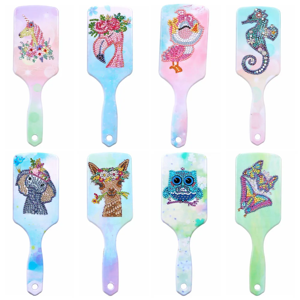 

Women Diamond Painting Air Cushion Comb Mosaic Animal Pattern Air Cushion Comb Resin DIY 5D Diamond Painting Kit Hairbrush Gift