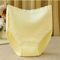 high waist large size panties cotton women underwear breathable seamless lace trim comfortable