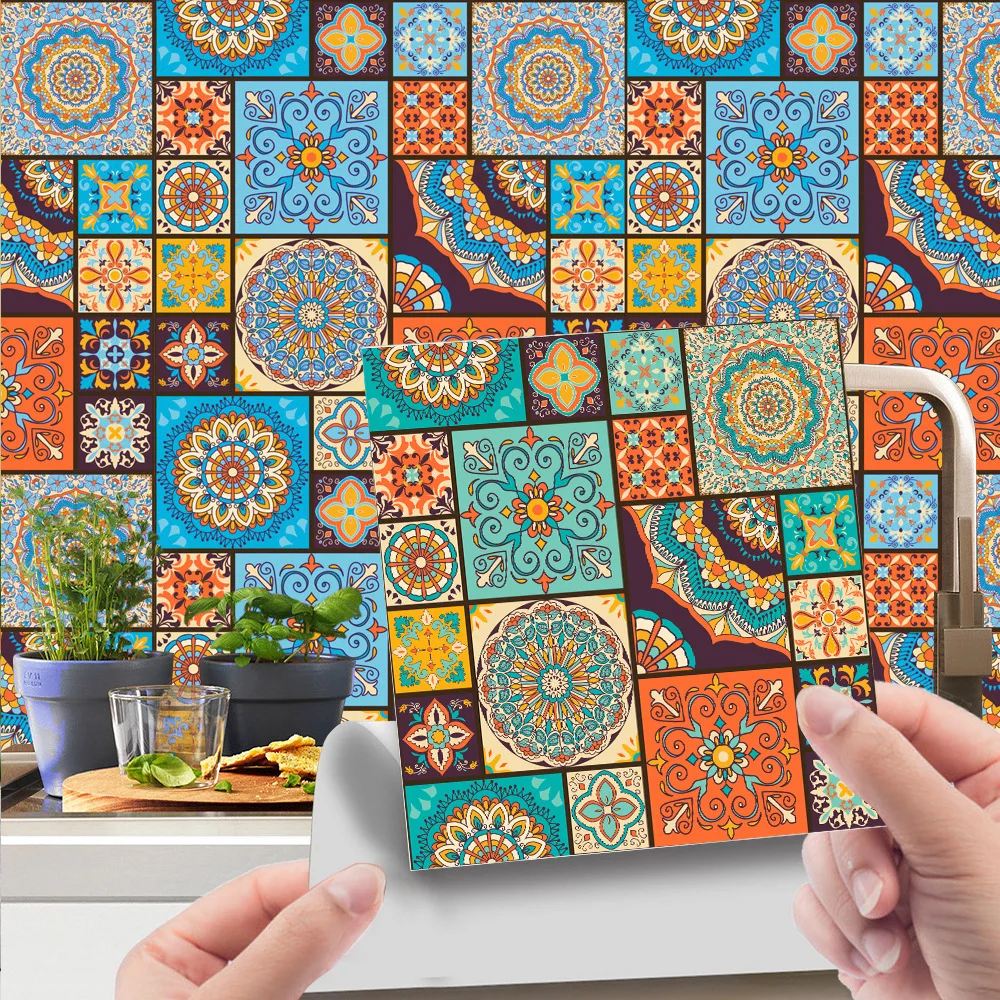 

20pcs Imitation Leather Texture Tile Sticker Antique Self-adhesive Vintage Wall Sticker Wall Renovation Home Decoration Sticker